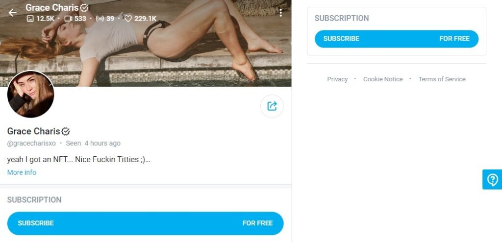 Grace’s OnlyFans Account