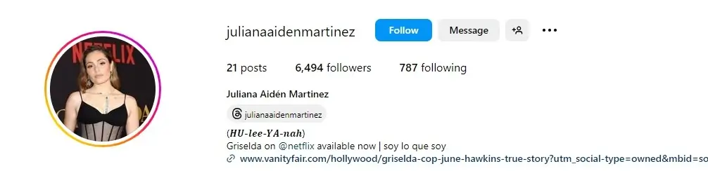 Juliana Aiden Martinez Instagram